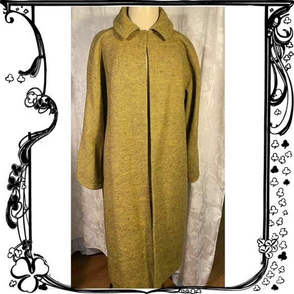 Vera Maxwell Jackets & Blazers - VINTAGE - VERA MAXWELL MUSTARD/GREY SPECKLED COAT (SZ 8) (EUC)
